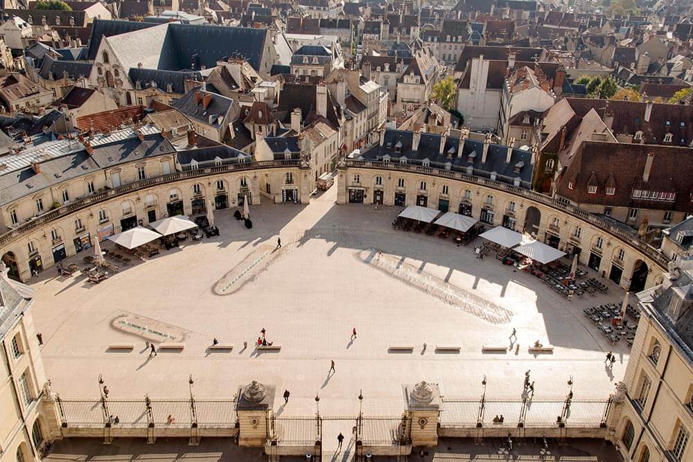 Visite guidée de Dijon en Bourgogne Franche-Comté, vue aérienne